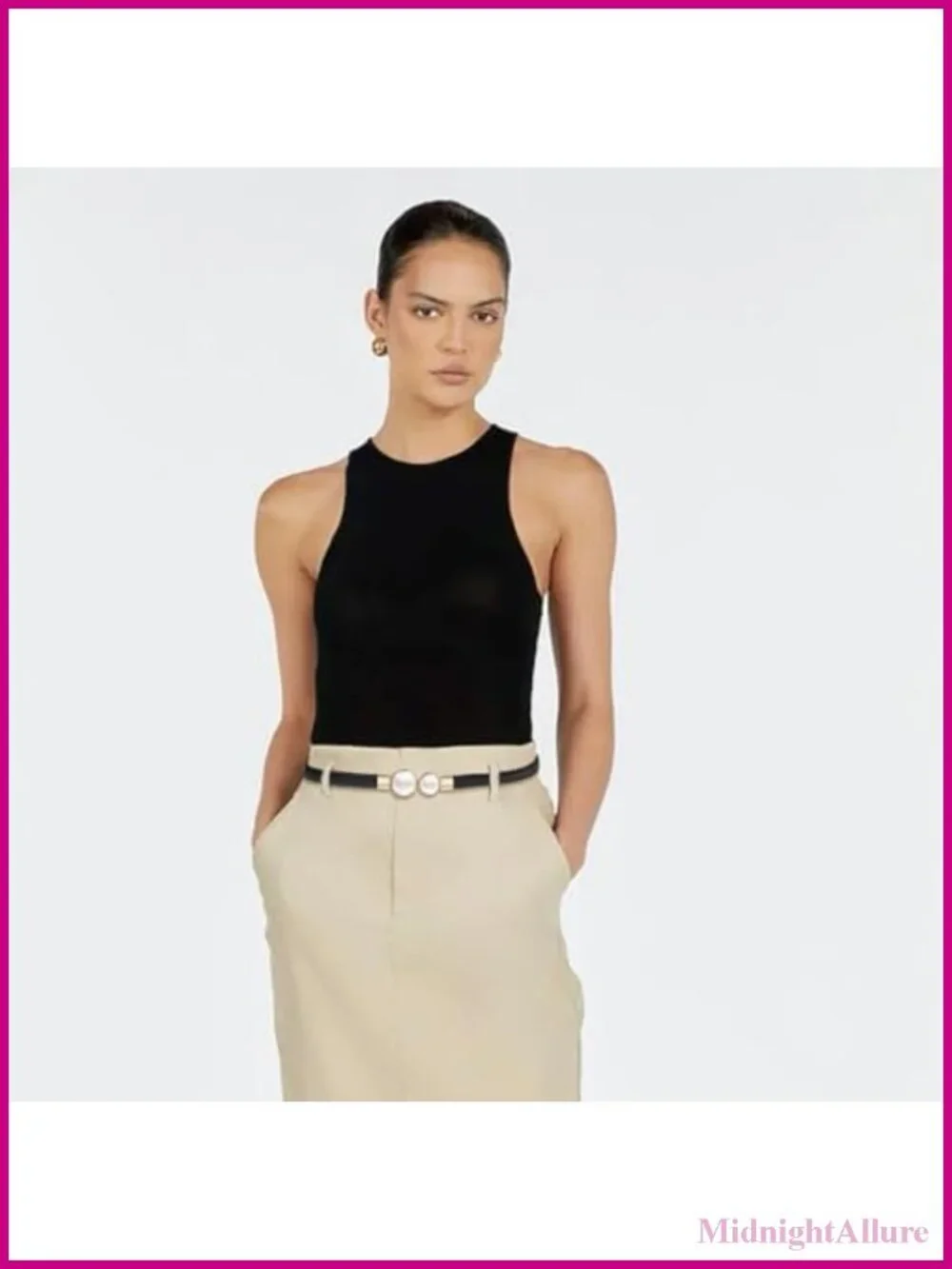 Skinny Belts Women Thin PU Leather Pearl Buckle Dress Belt